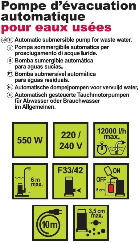 Spid'O 2260 115 cm Tauchpumpe, rot