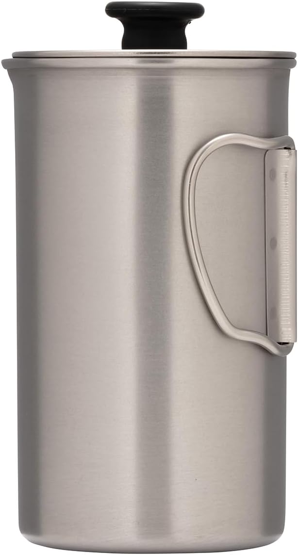 Snow Peak Titanium French Press, Silber, leichte Kaffeepresse für Zuhause, Rucksackreisen, Camping u
