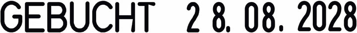 Trodat Professional 5117 Wortbandstempel mit Lagertexten und Datum, Abdruck ca. 48 x 4 mm, Schwarz,