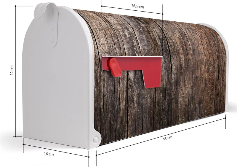 banjado® Amerikanischer Briefkasten - US Mailbox/Letterbox mit Motiv Altes Holz 51x22x17cm - Postkas