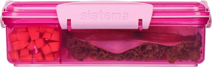 Sistema Snack Attack Duo Brotdose Kinder mit Fächern | 975 ml | BPA-frei | Gemischte Farben (nicht a
