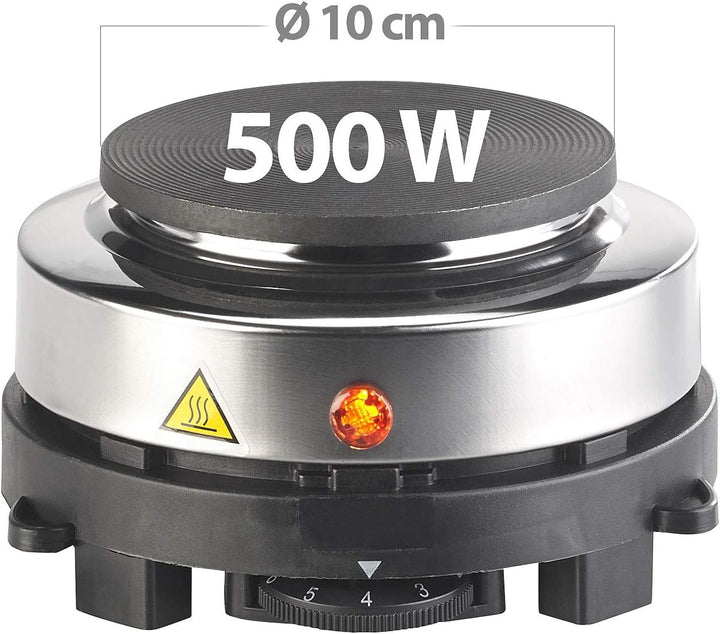 Rosenstein & Söhne Mini Heizplatte: Elektrische Mini-Einzel-Kochplatte & Espresso-Kocher, 500 W, 6 T