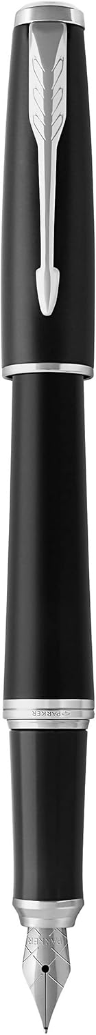Parker Urban Füller | Muted Black mit Chromzierteilen | Füllfederhalter mit feiner Feder und blauer
