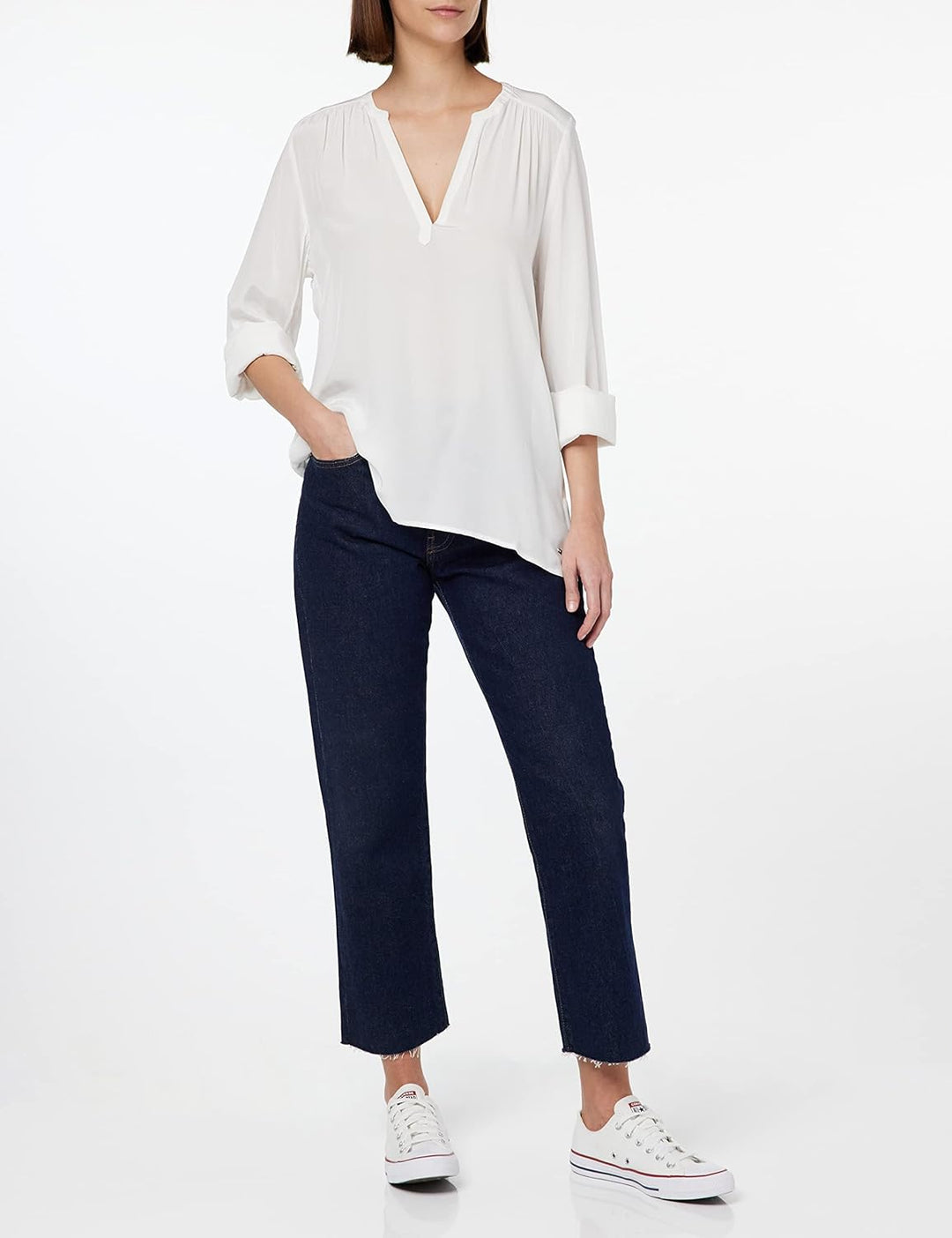 Tommy Hilfiger Damen Bluse Elegant 38 Ecru, 38 Ecru