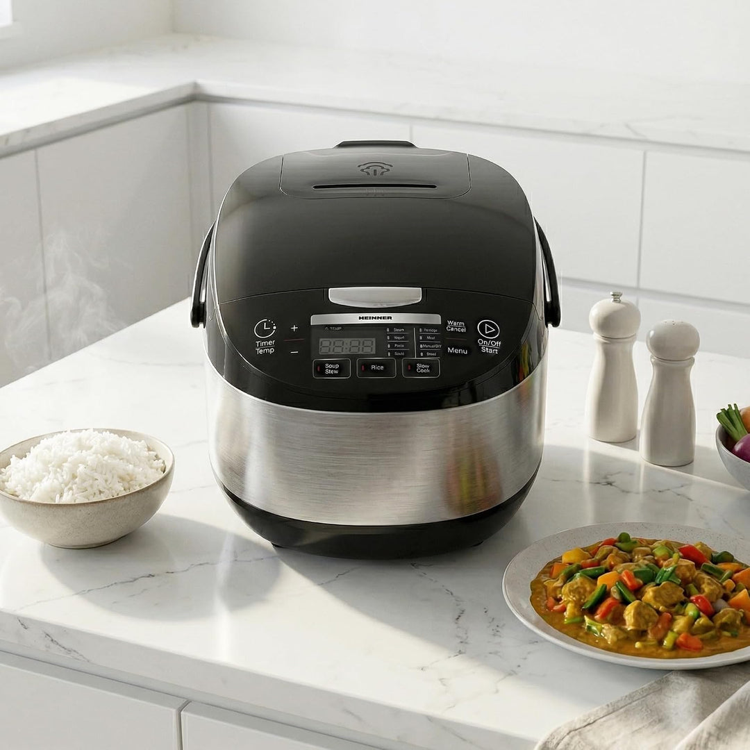 Multicooker HMCK-5BK, 5 L, 770–918 W, Touch-Bedienfeld, LED-Display, 24-Stunden-Timer, Warmhaltefunk