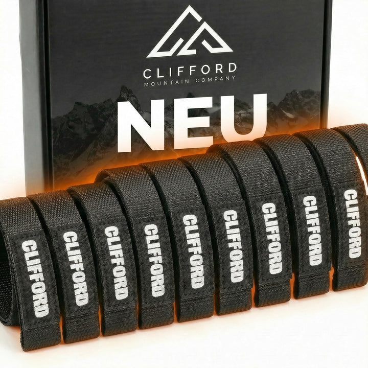 CLIFFORD Mini Klett Spanngurte - Wetterfest und Ultra Stark - Klettverschluss Band für Haushalt, Gar