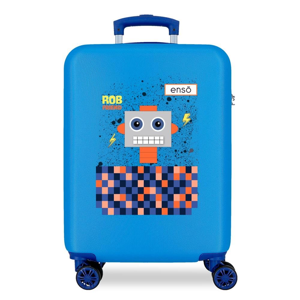 Enso Rob Friend Kabinentrolley, blau, 38 x 55 x 20 cm, starr, ABS, Zahlenschloss, 34 l, 2 kg, 4 Räde