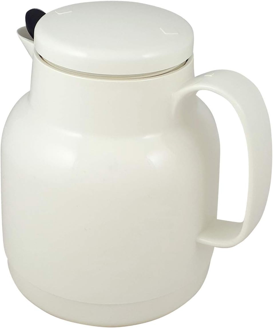 Helios Mondo Kunststoff-Isolierkanne mit Teesieb, Weiss, 14.2 x 13.6 x 19.3 cm 14.2 x 13.6 x 19.3 cm