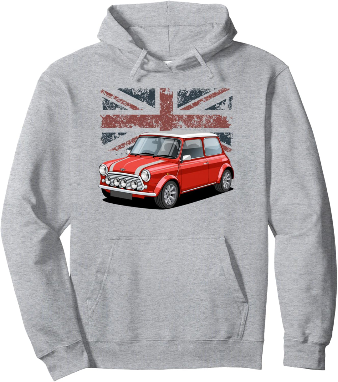 British Classic Car Red Mini Sportwagen Pullover Hoodie