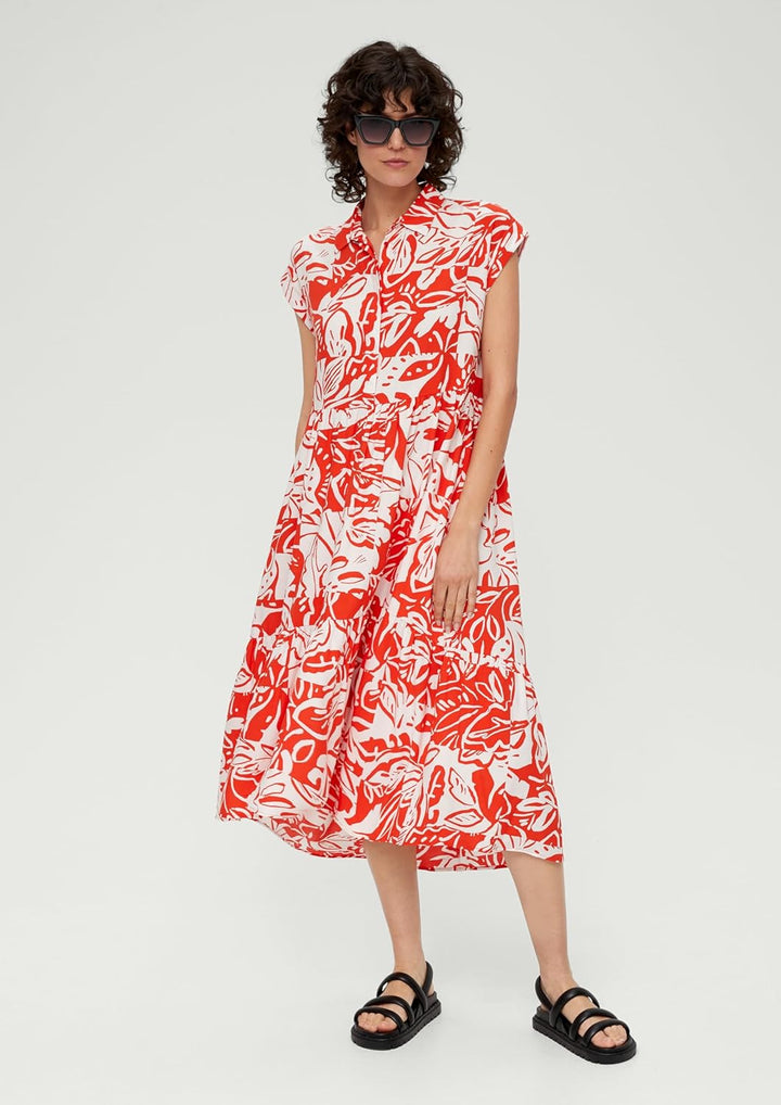 s.Oliver Damen Kleid lang 34 Orange 25a0, 34 Orange 25a0