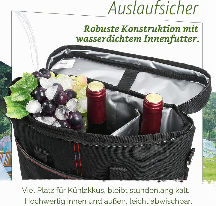 Kato Tirrinia Kühltasche Klein- Flaschenträger für Wein &amp; Bier, gepolsterte weinkühltasche mit isoli