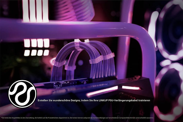 LINKUP - AVA 30cm PSU Kabelverlängerung Ummantelt GPU Nach Mass PC Stromversorgung mit Kamm-Kit┃1x 2