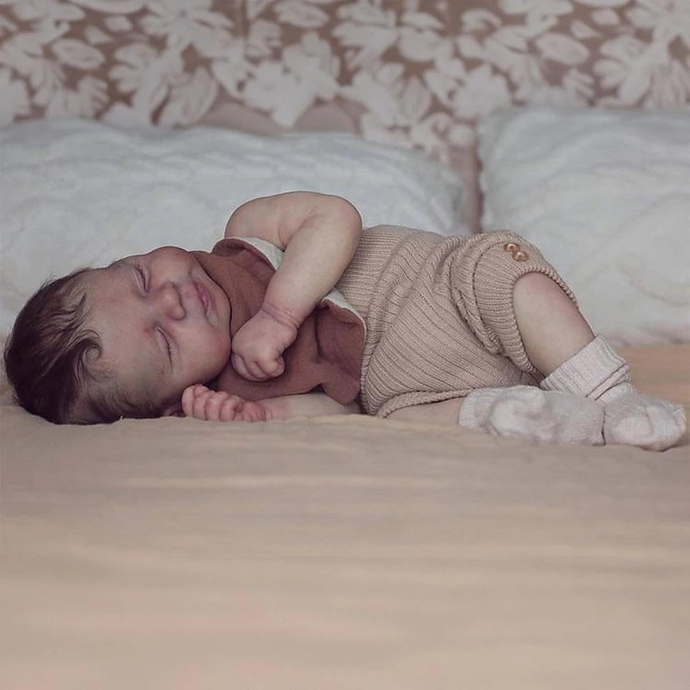 Zero pam Realistische Reborn Puppen,Reborn Baby Junge 18 Zoll 48 cm, Puppe Vollsilikon Lebensechte B