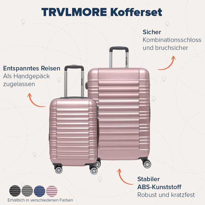 TRVLMORE Koffer & Trolleys - Koffer Set, Kofferset 2 Teilig, Handgepäck Koffer, Hartschalenkoffer Gr