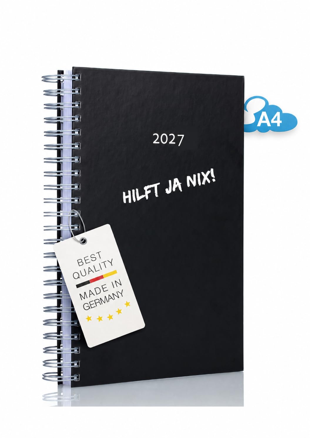 2025 Der GROSSE Dicke – DIN A4 Kalender - BLACK (schwarz) von edition cumulus – MADE IN GERMANY - gr