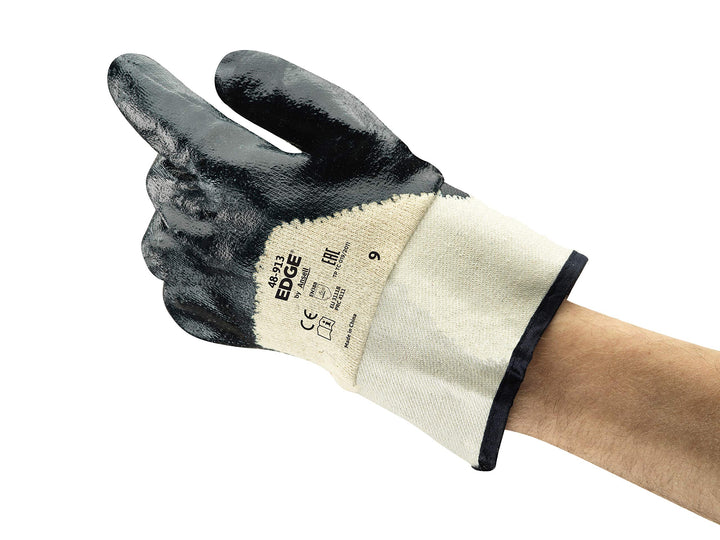 Ansell Oceanic 48-913 Öl abweisende Handschuhe, Mechanikschutz, Blau, Grösse 10 (12 Paar pro Beutel)