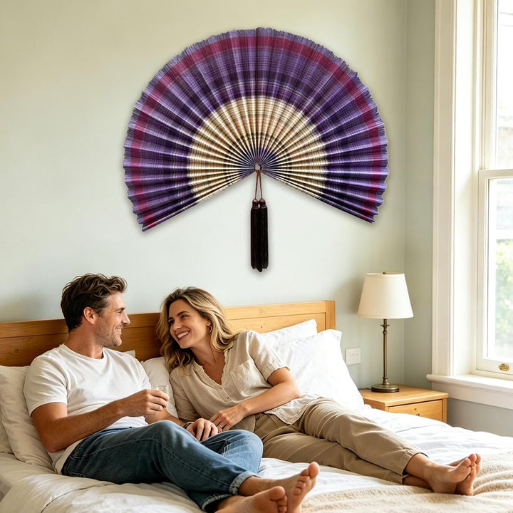 Generisch Wall Fan Decor - 100cm Foldable Hanging Ornament, Decorative Tassel Wall Fan, Elegant Room