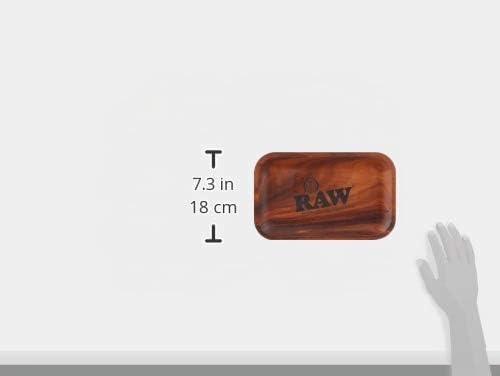 RAW 18612 Small Wood Rolling Tray-27,5 x 17,5 cm, Holz, braun, M 1 Braun, 1 Braun