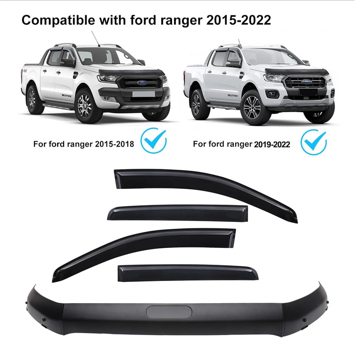 Windabweiser Motorhaube Deflektor Insekten und Steinschlagschutz für Ford Ranger 2015-2022 T7 T8 Wil