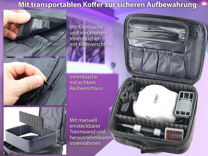 Professionelle elektrische Maniküre- / Pediküre - Fusspflegegerät als Kombi-Gerät mit hygienischer A