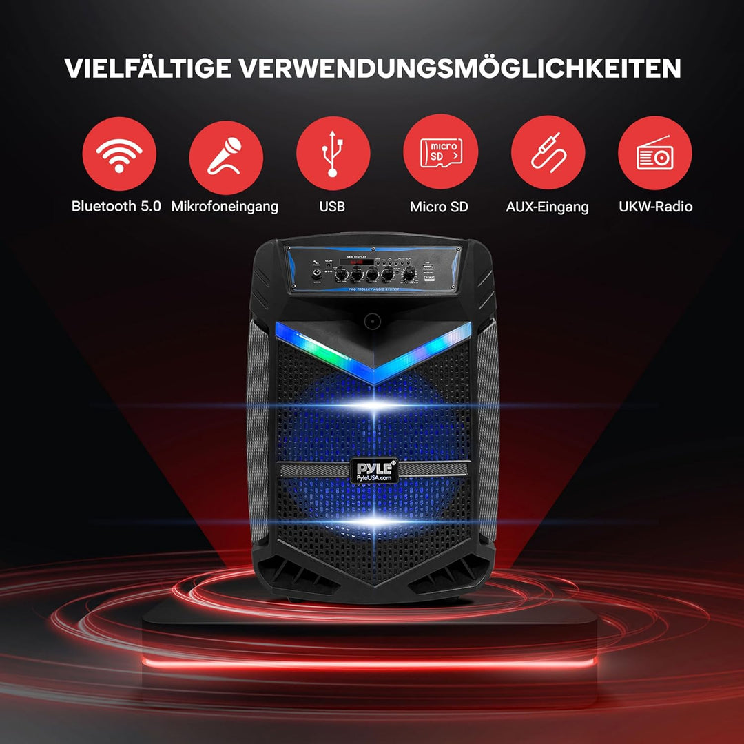 Pyle PA Bluetooth Lautsprecher, Karaoke Maschine und Karaoke Mikrofon, Musikbox Bluetooth Box, Party