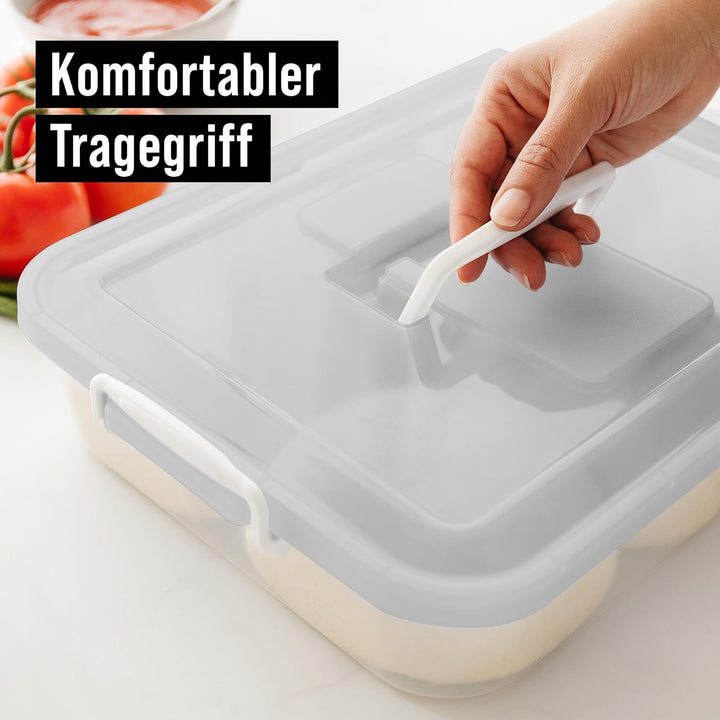 Chef Pomodoro Pizzaballenbox – Pizza Box – Pizzaballenbox mit Deckel – Pizzabox – Pizzateigbehälter