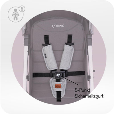 MOMI ESTELLE Kinderwagen für Kinder ab 6 Monat bis zu max. Körpergewicht von 15 kg, H105 x B51 x T75