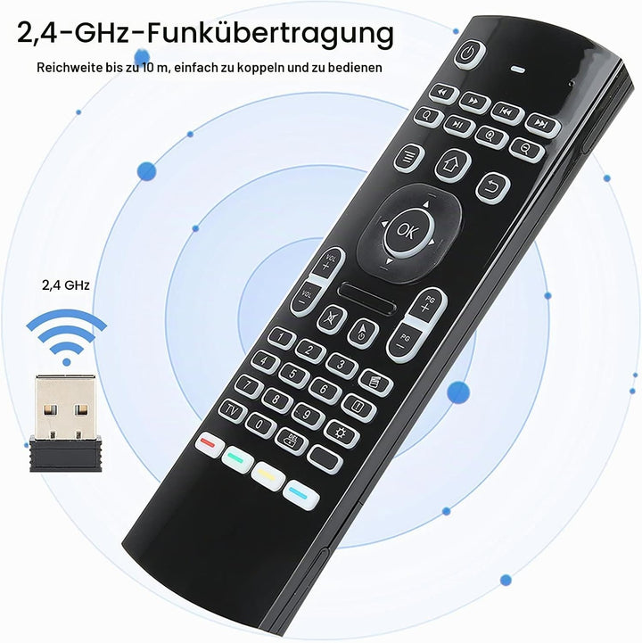 Air Mouse, 2,4 G Wireless Backlight Full Keyboard, Smart TV-Fernbedienung, Game Handle mit Motion Se
