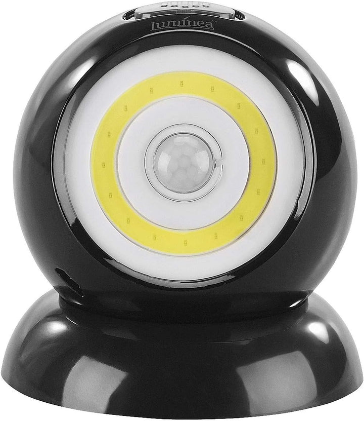 Lunartec LED Strahler Akku: 2er-Set ultrahelle COB-LED-Akku-Leuchten, PIR Sensor, 200 lm, schwarz (d