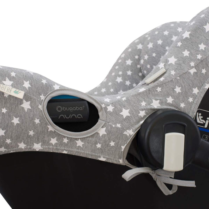 JYOKO KIDS Bezug für Autositz kompatibel mit Bugaboo Nuna by Turtle, aus Baumwolle (White Star), Whi