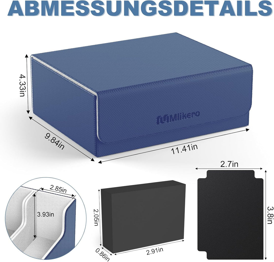Mlikero Sammelkarten-Aufbewahrungsbox für 1800+ Karten, Magnetische Deck-Box passend für MTG und Spo