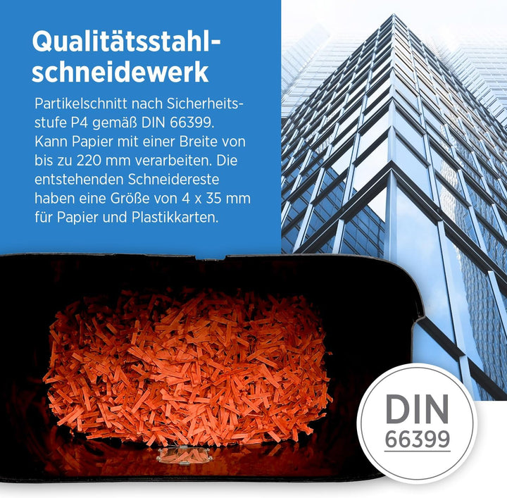 Genie 480X Aktenvernichter Shredder | Papierschredder 8 Blatt Partikelschnitt | Sicherheitsstufe P-4