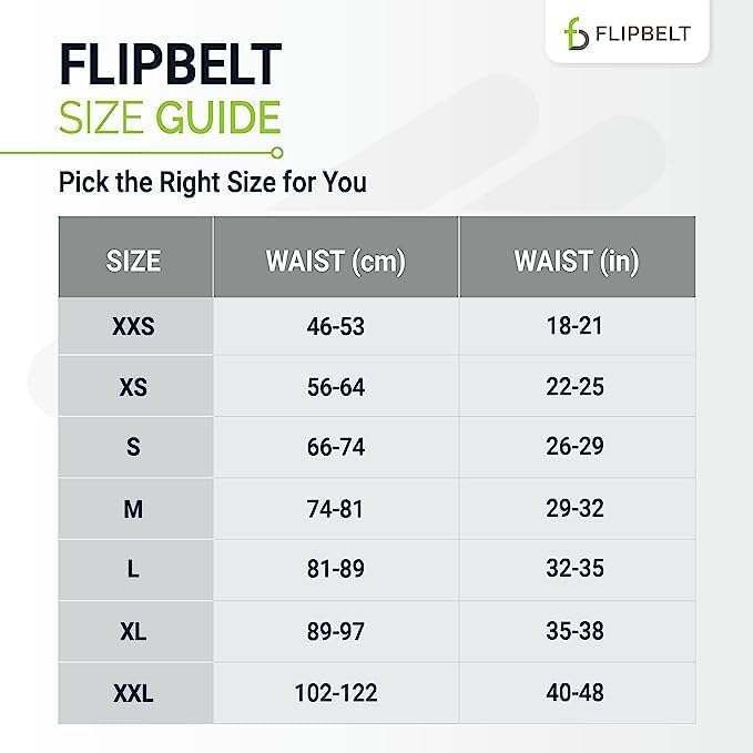 FlipBelt Zipper - Laufgürtel für Handy &amp; kleines Zubehör - Sport-Bauchtasche für Damen und Herren -