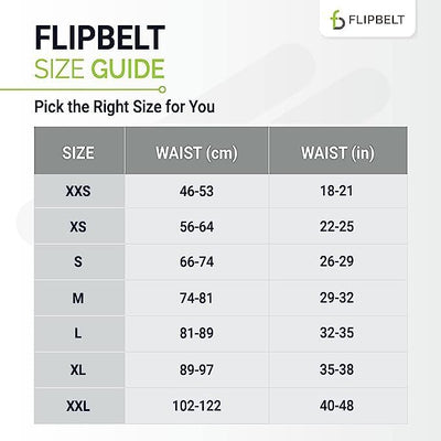 FlipBelt Zipper - Laufgürtel für Handy & kleines Zubehör - Sport-Bauchtasche für Damen und Herren -