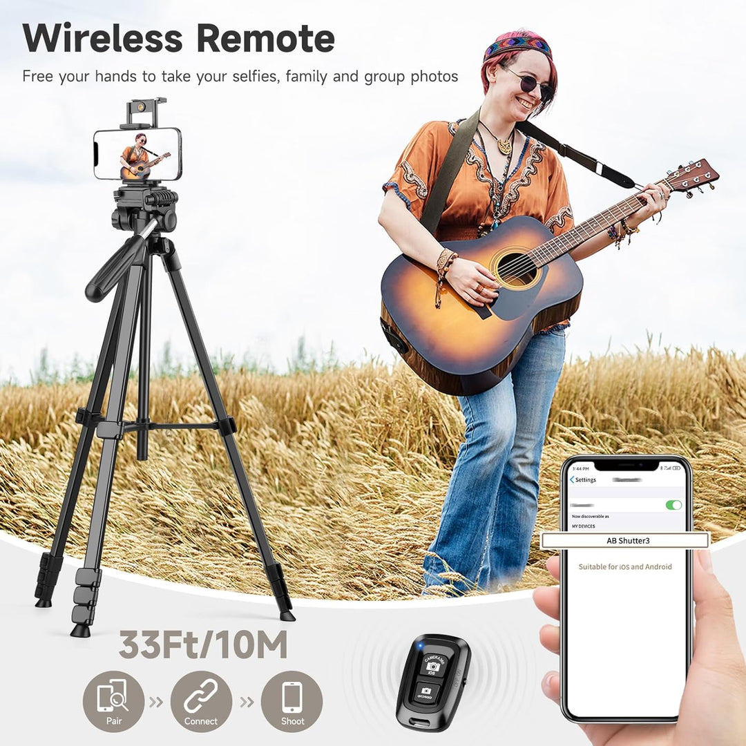 JOILCAN Kamera Stativ, 173cm leichtes Handy Stativ für Smartphone/iPhone/iPad mit Abnehmbarem Kopf,