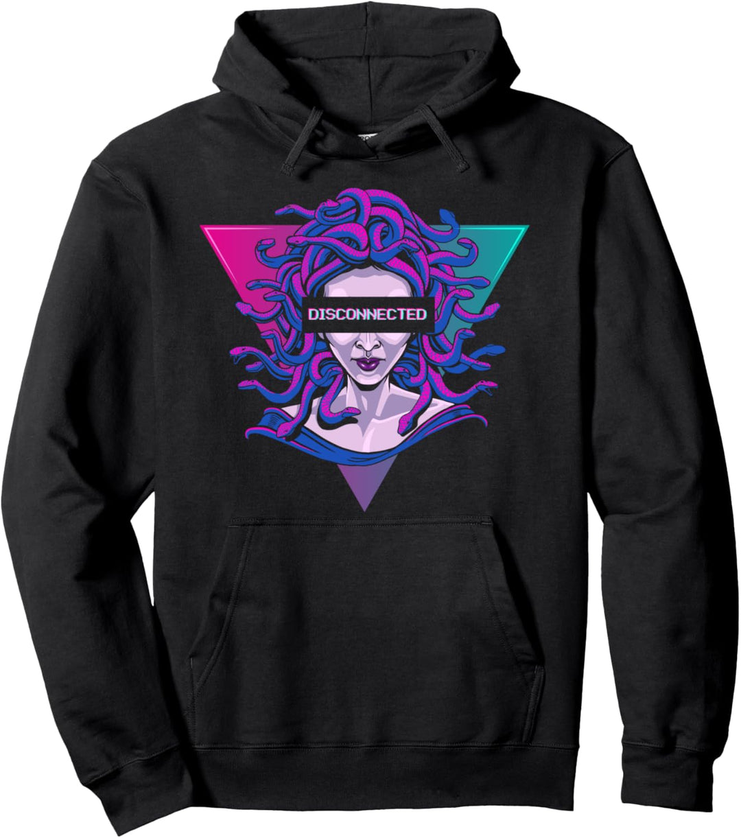 Vaporwave Aesthetic Medusa Statue - Anti-Social Eboy Egirl Pullover Hoodie