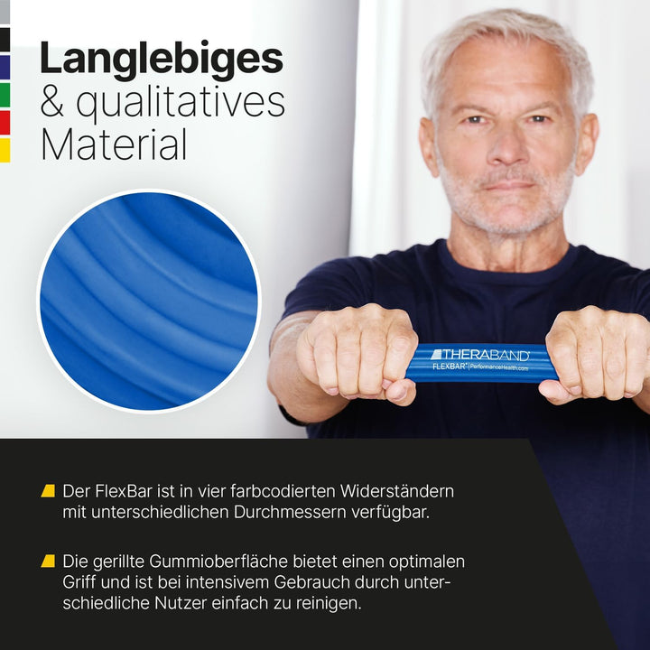 TheraBand FlexBar Handtrainer | Unterarmtrainer für Rehabilitation & Griffkraft | Trainingsgerät für