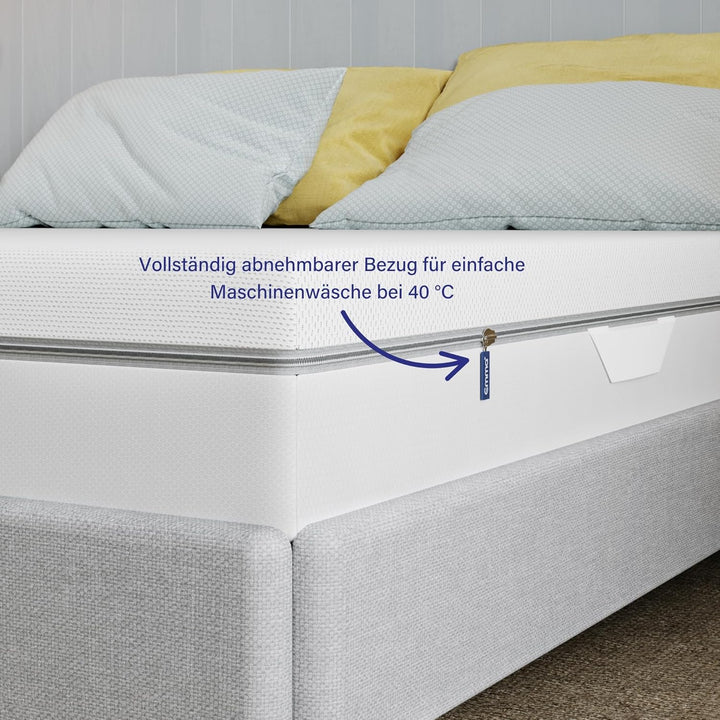 EMMA One Schaum Matratze - 90x200x18 cm, Liegegefühl Medium - ergonomische 7 Zonen Matratze - atmung