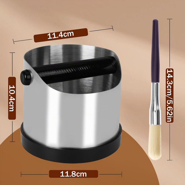 LURICO Abklopfbehälter für Siebträger, 700ml Gross Edelstahl Kaffee Knock Box, Espresso Abschlagbox