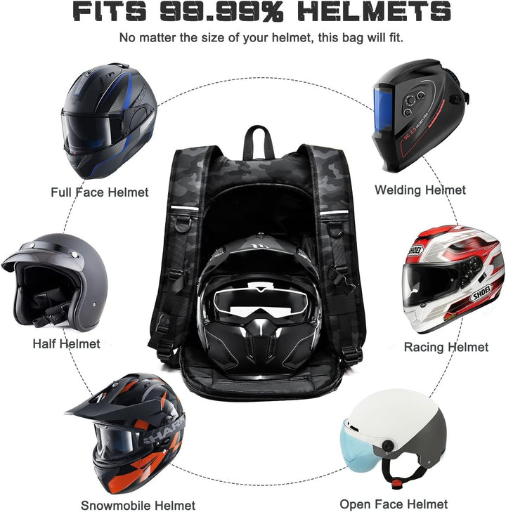 Motorradrucksäcke für Herren, wasserdichter Helmrucksack, Motorradzubehör, Laptoptaschen, Reiserucks