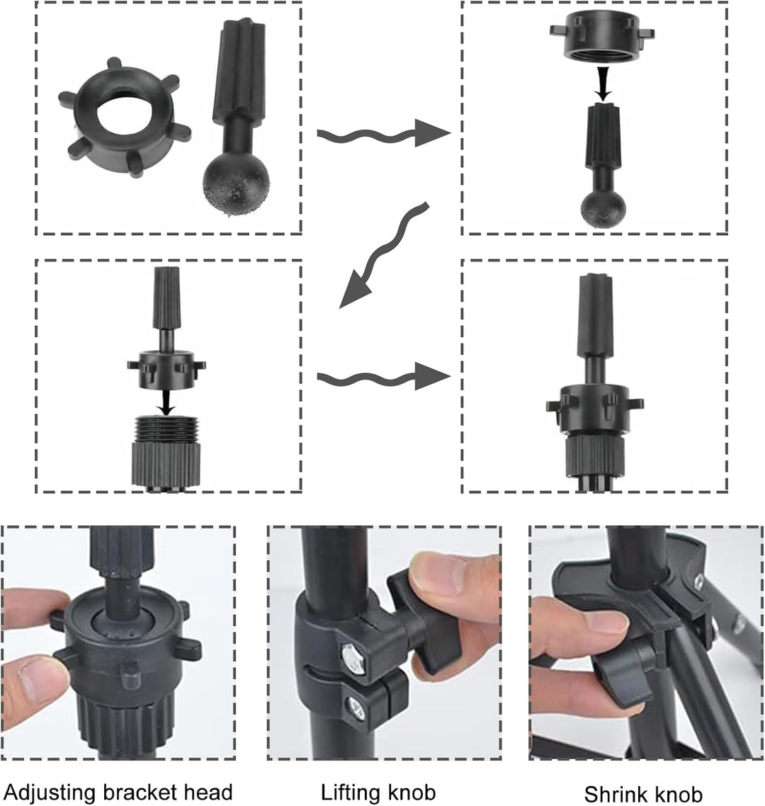 Perückenständer Stativ verstellbar Metall Mini Perückenkopf Ständer für Training Mannequin-Köpfe und