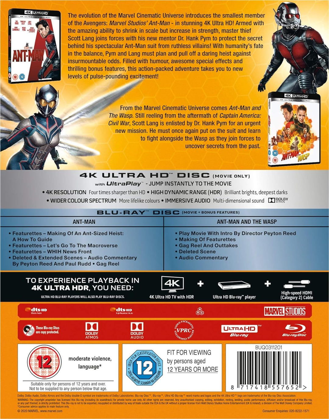 Ant Man 1 & 2 [4K Ultra-HD + Blu-Ray] [UK Import], 4K
