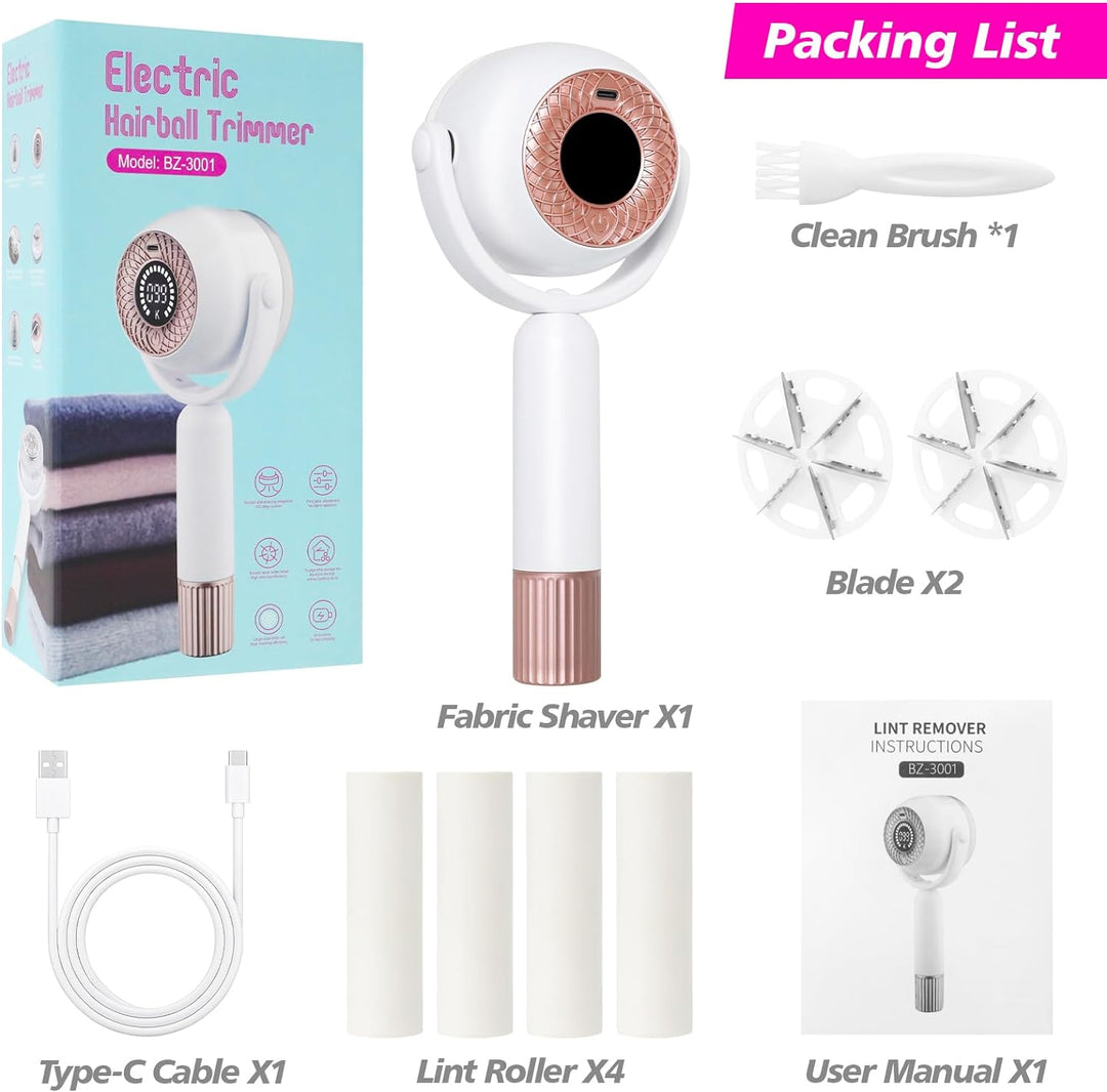 Fusselrasierer Elektrisch 2 in 1 Stoffrasierer mit Fusselrolle, Fusselentferner Elektrisch mit 3 Höh