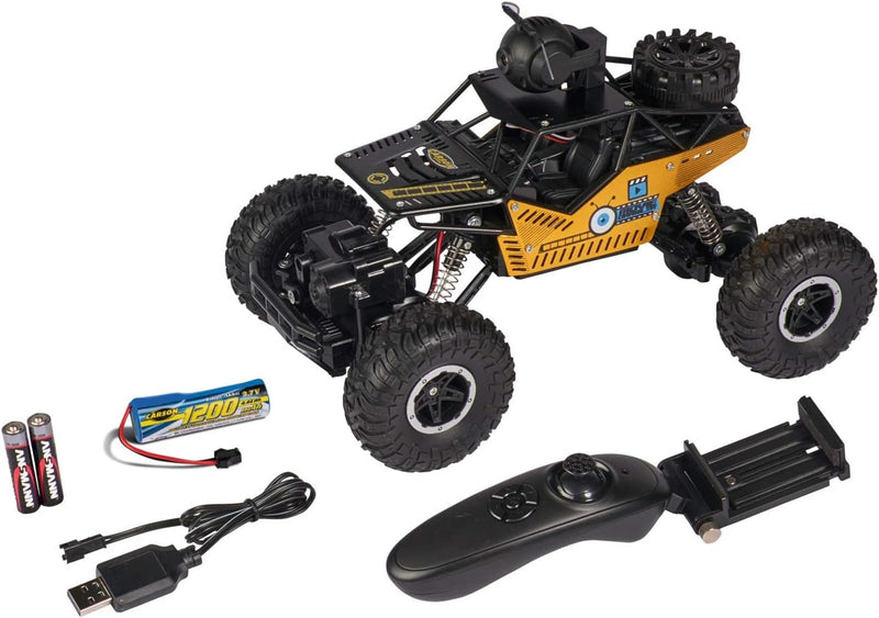 Carson 500404192 404192 1:14 Movie App Crawlee 2.4G 100% RTR Gold, RC Crawler, Offroad geeignet, Gel