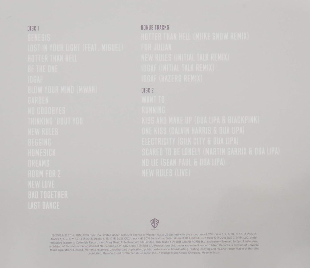 Dua Lipa Complete Edition [Japan, Audio-CD