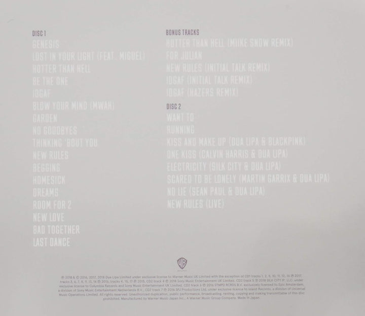 Dua Lipa Complete Edition [Japan, Audio-CD