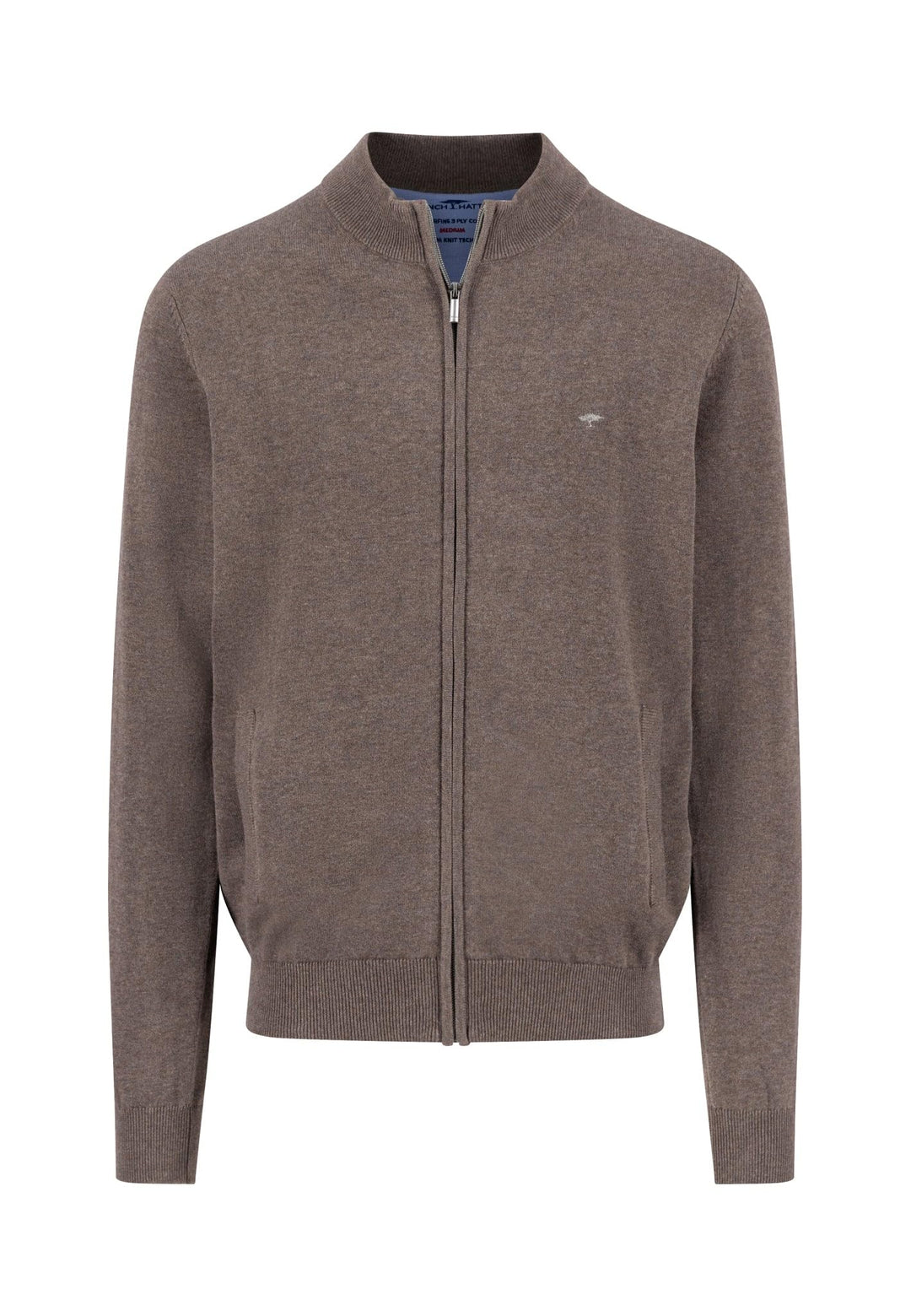 FYNCH-HATTON Weicher Strickjacke aus feiner Baumwolle mit Reissverschluss S Earth, S Earth