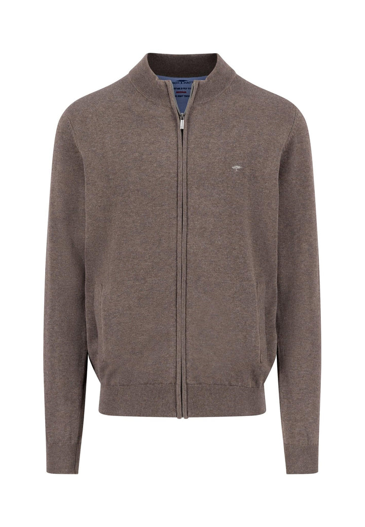 FYNCH-HATTON Weicher Strickjacke aus feiner Baumwolle mit Reissverschluss S Earth, S Earth