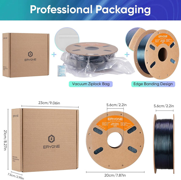 ERYONE Rapid PETG-Filament, gebranntes Titan, für 3D-Drucker, 1,75 mm +/-0,03 mm, 3D-Druck-Filament,