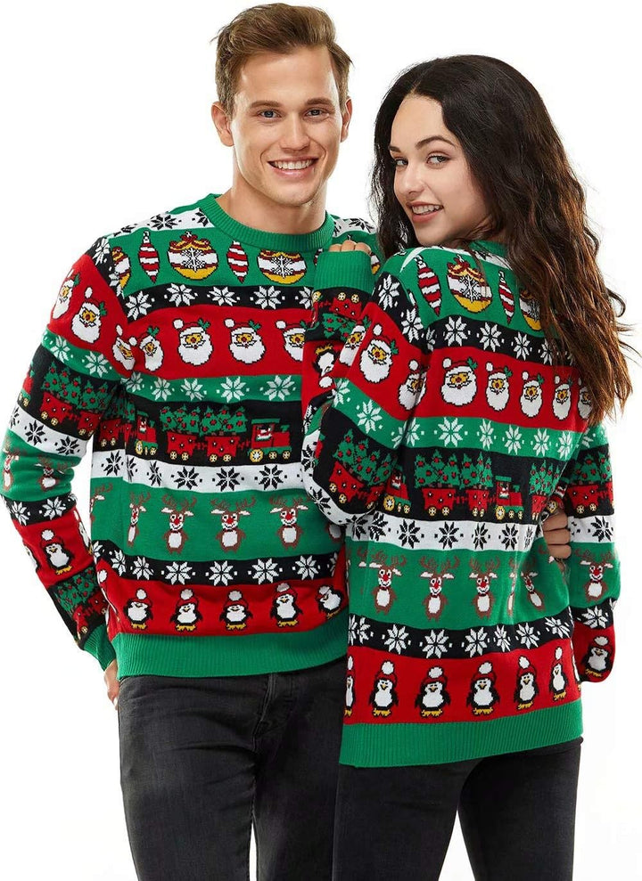 U LOOK UGLY TODAY Hässlicher Weihnachtspullover Herren Unisex Lustig Ugly Christmas Sweater Chunky G